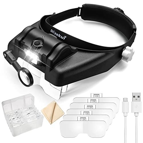 Magnifying glass headset with - magnifying,
