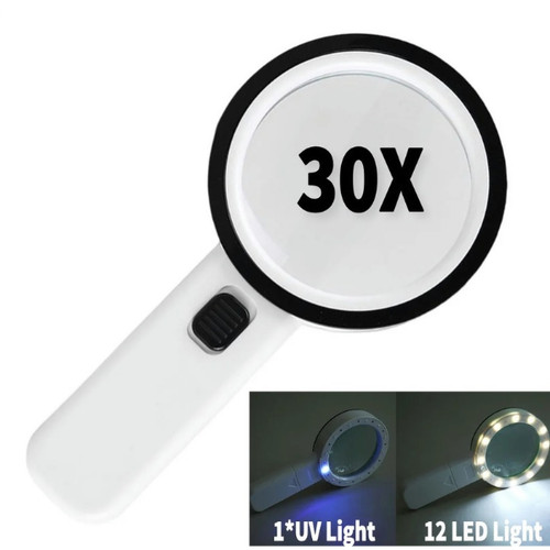 30x handheld magnifier led - magnifier, 12
