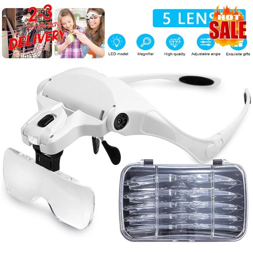 Led headband magnifier - magnifier, hands