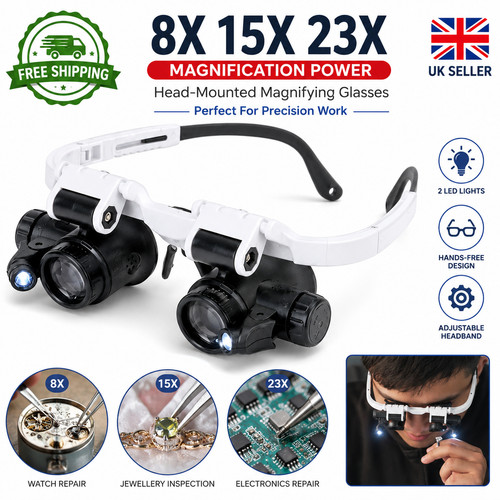 Head magnifier glasses led - head,