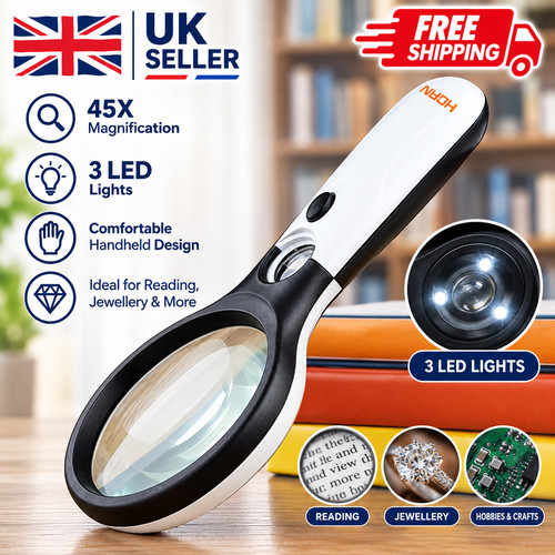 45x handheld magnifying glass - handheld,